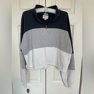 multicolored quarter zip